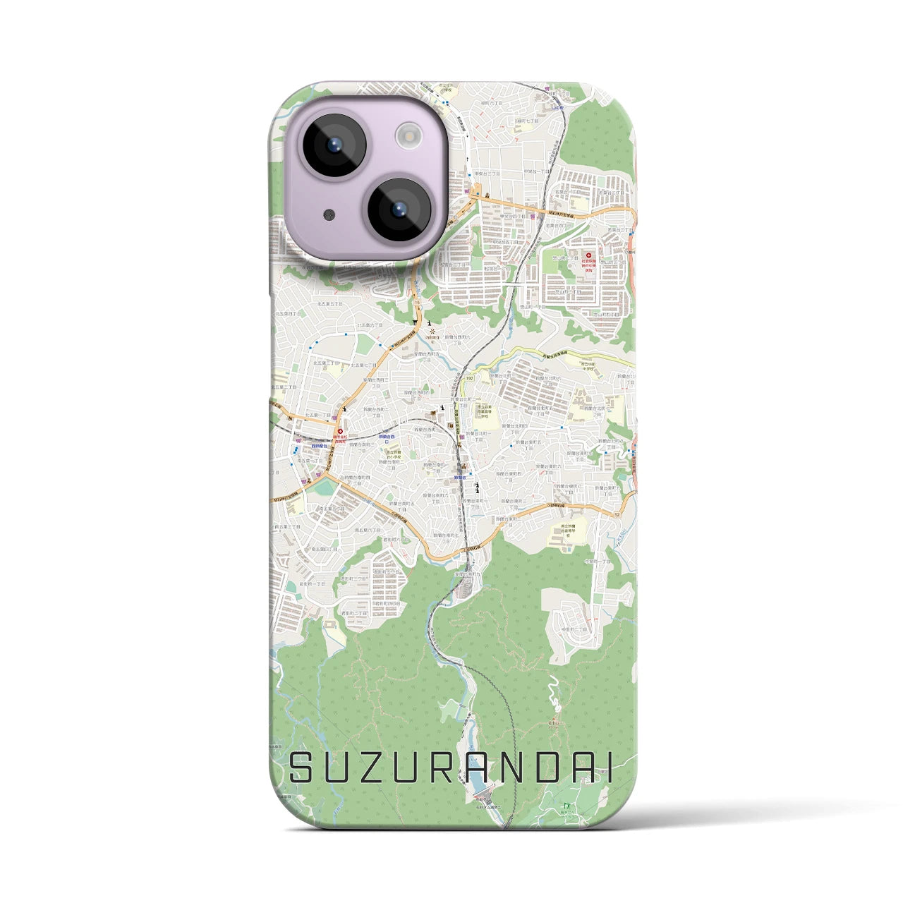 【鈴蘭台(兵庫県)】地図柄iPhoneケース(バックカバータイプ)