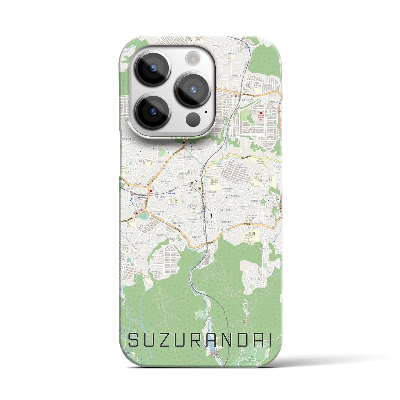 【鈴蘭台(兵庫県)】地図柄iPhoneケース(バックカバータイプ)