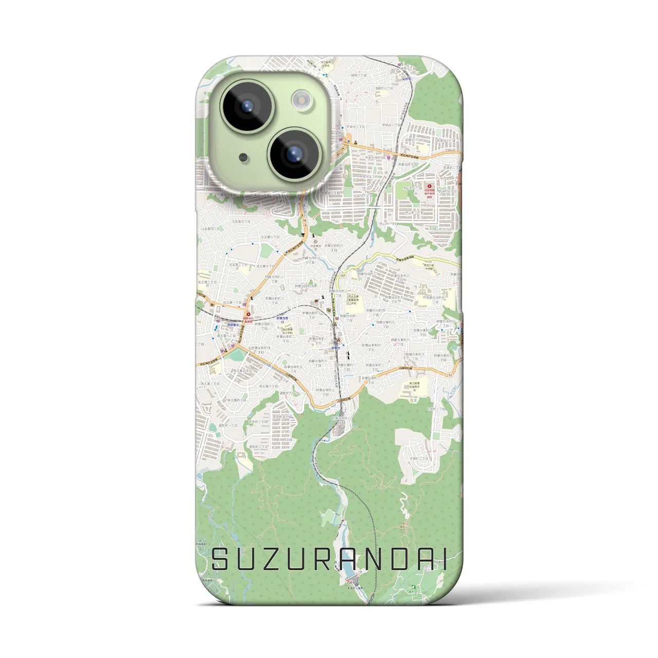 【鈴蘭台(兵庫県)】地図柄iPhoneケース(バックカバータイプ)