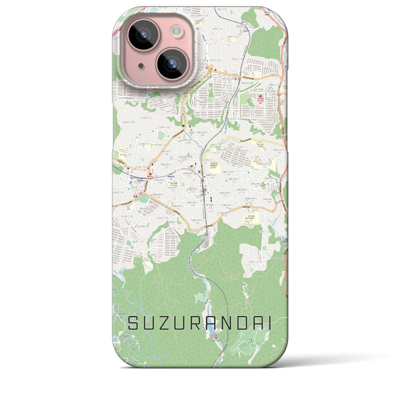 【鈴蘭台(兵庫県)】地図柄iPhoneケース(バックカバータイプ)