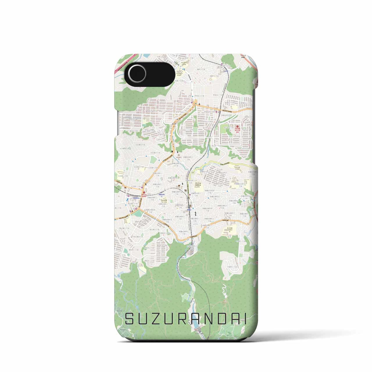 【鈴蘭台(兵庫県)】地図柄iPhoneケース(バックカバータイプ)