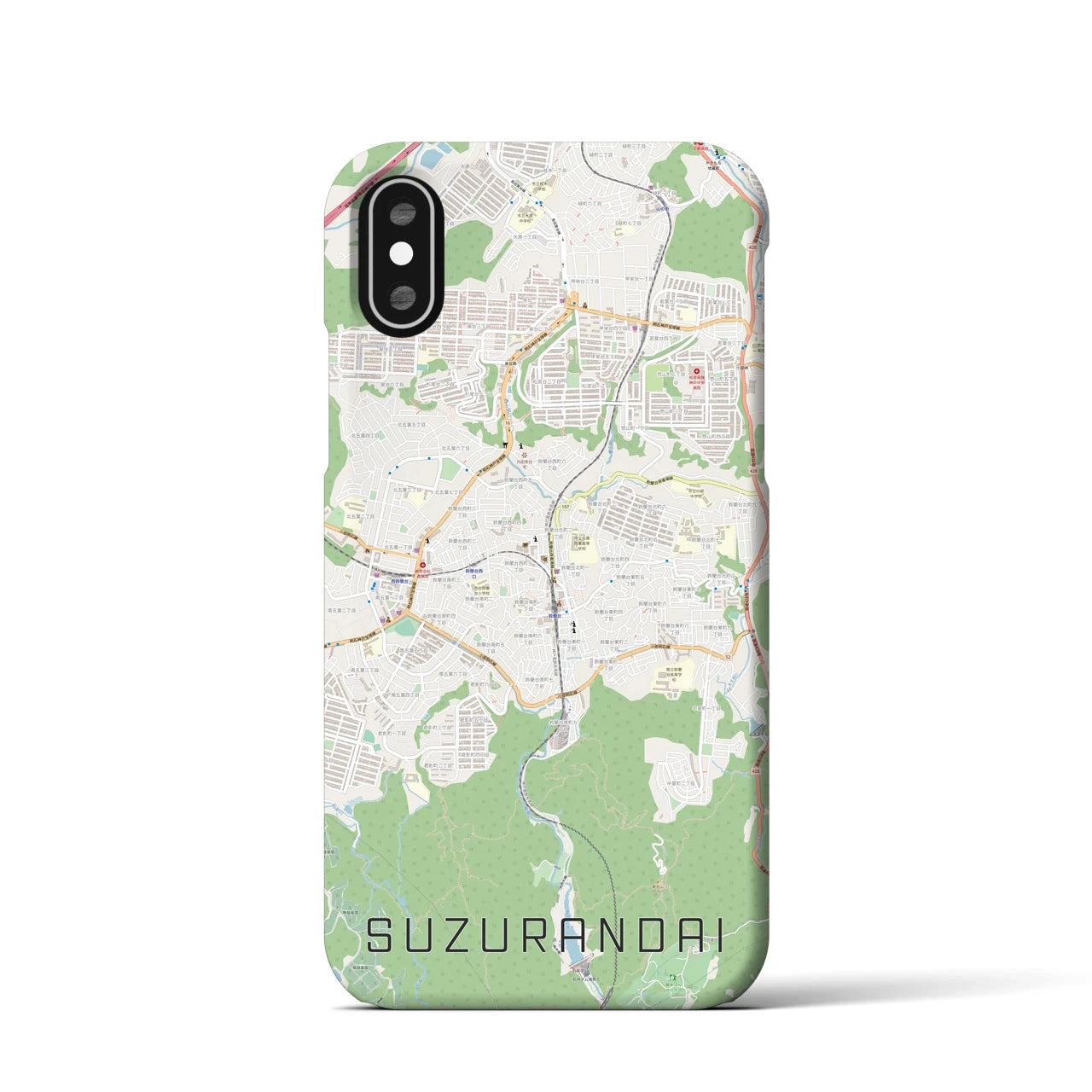 【鈴蘭台(兵庫県)】地図柄iPhoneケース(バックカバータイプ)