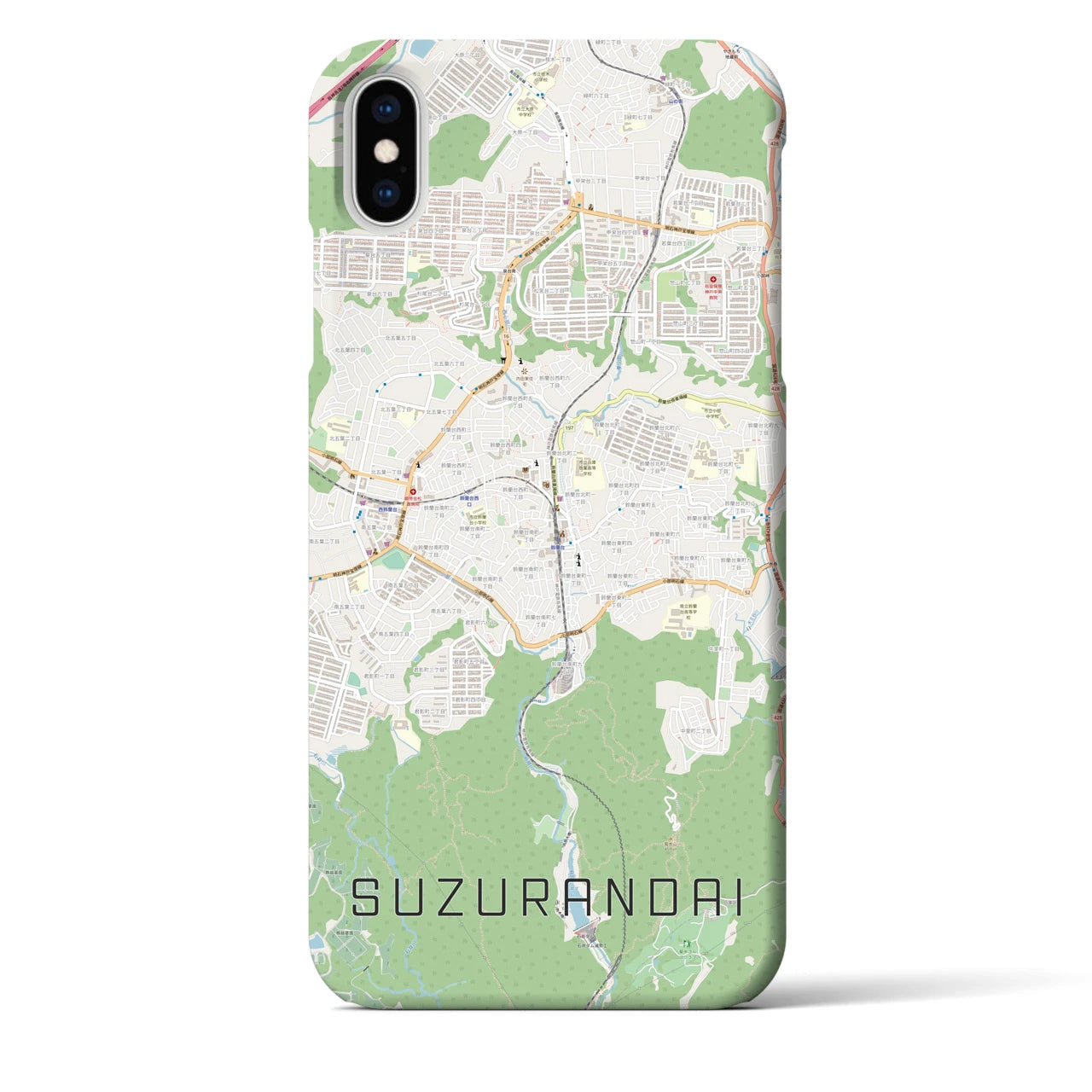 【鈴蘭台(兵庫県)】地図柄iPhoneケース(バックカバータイプ)