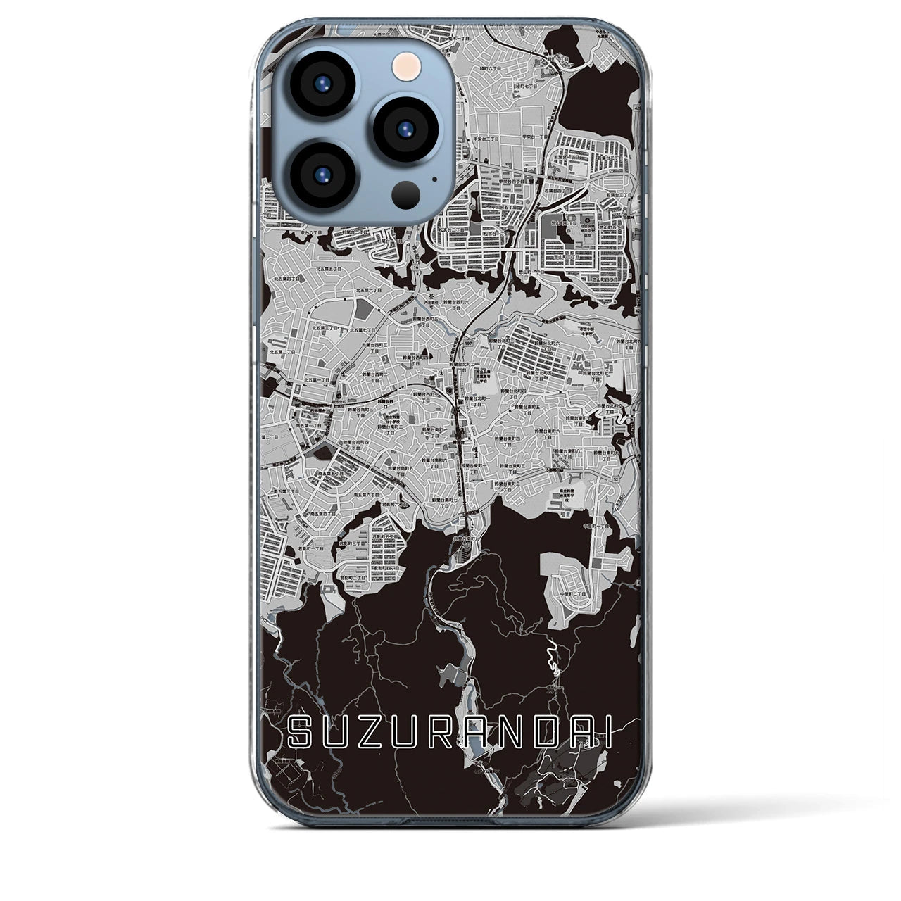 【鈴蘭台(兵庫県)】地図柄iPhoneケース(クリアタイプ)