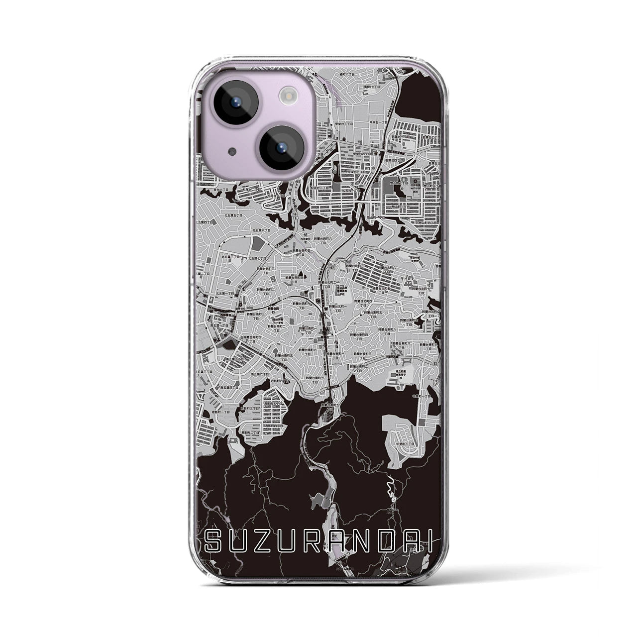 【鈴蘭台(兵庫県)】地図柄iPhoneケース(クリアタイプ)