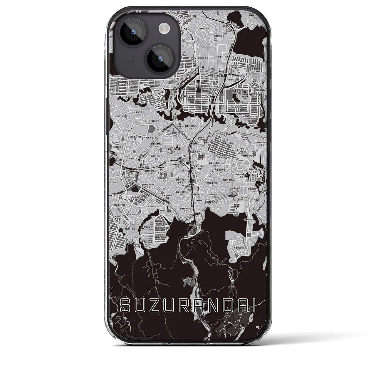 【鈴蘭台(兵庫県)】地図柄iPhoneケース(クリアタイプ)