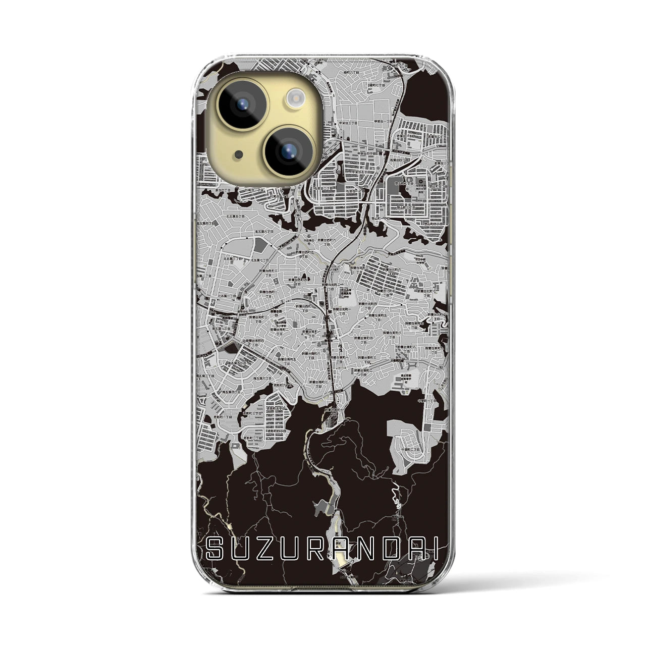 【鈴蘭台(兵庫県)】地図柄iPhoneケース(クリアタイプ)