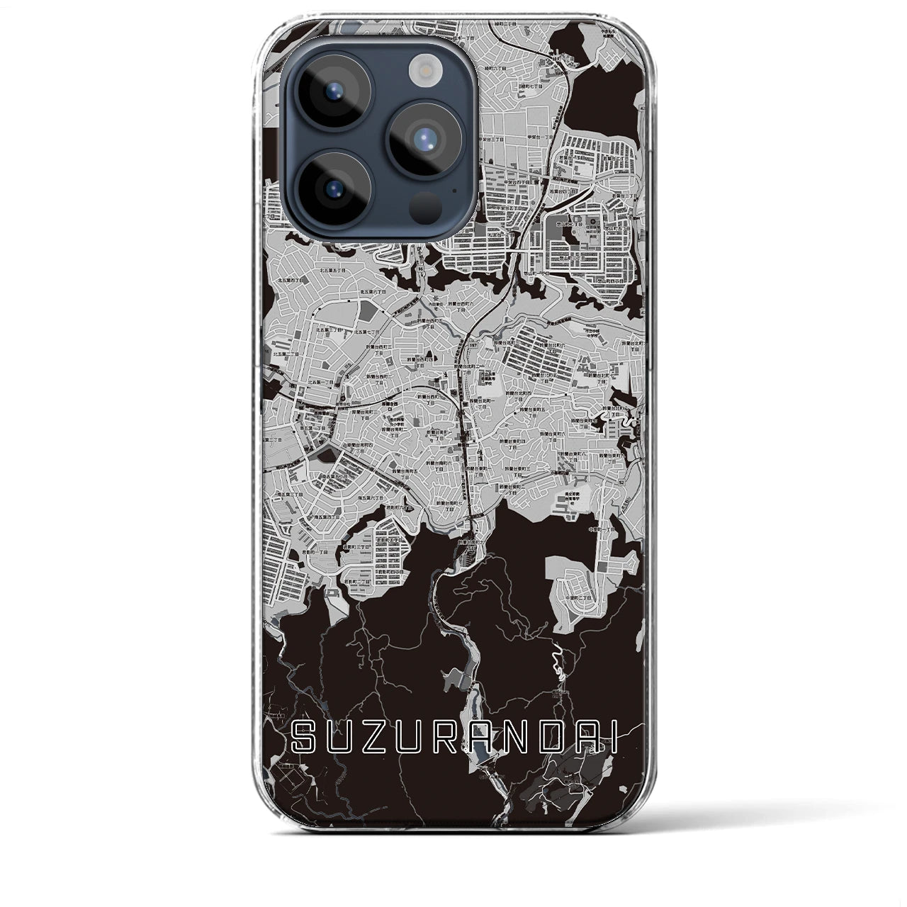 【鈴蘭台(兵庫県)】地図柄iPhoneケース(クリアタイプ)