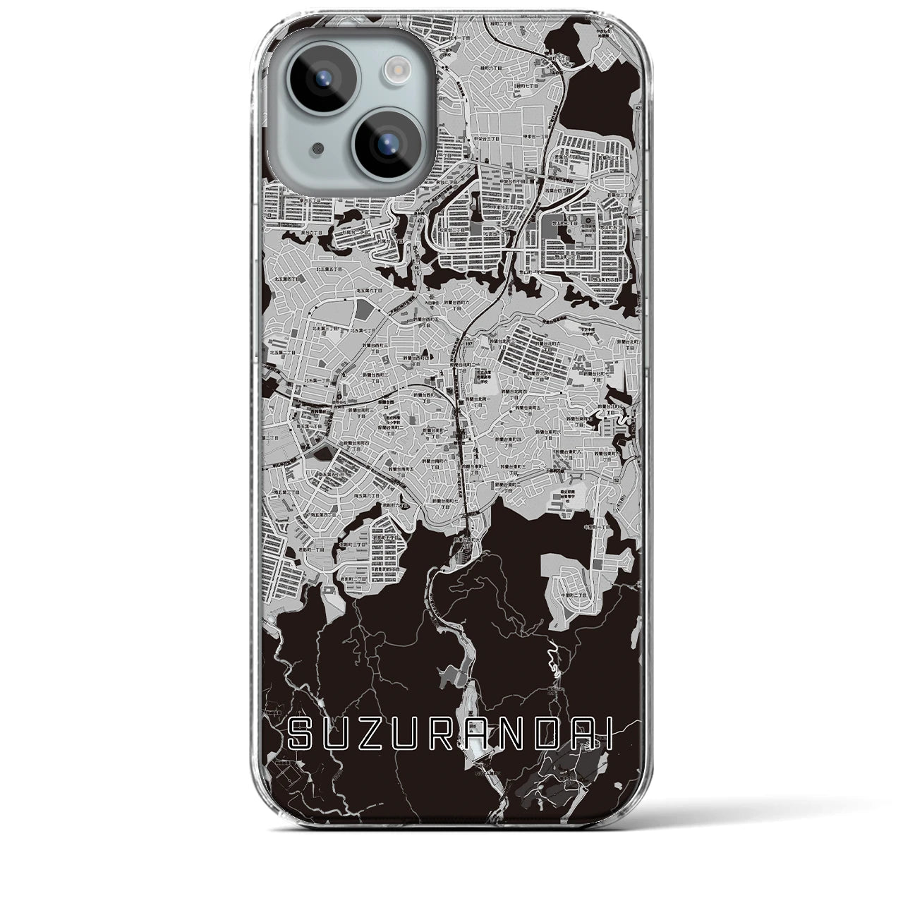 【鈴蘭台(兵庫県)】地図柄iPhoneケース(クリアタイプ)