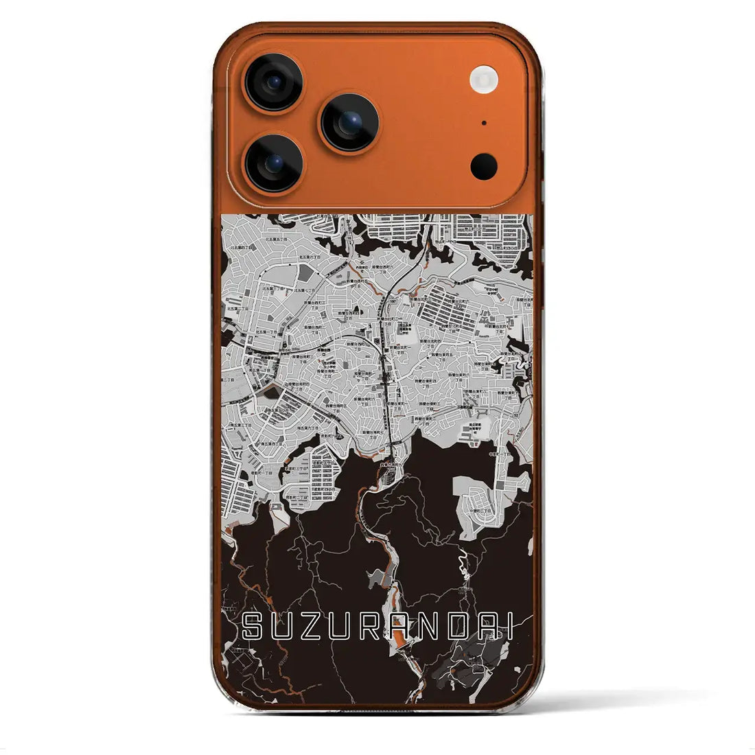 【鈴蘭台(兵庫県)】地図柄iPhoneケース(クリアタイプ)モノトーン・iPhone 17 Pro Max 用