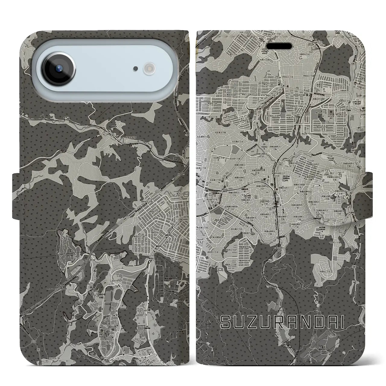 【鈴蘭台(兵庫県)】地図柄iPhoneケース(手帳タイプ)