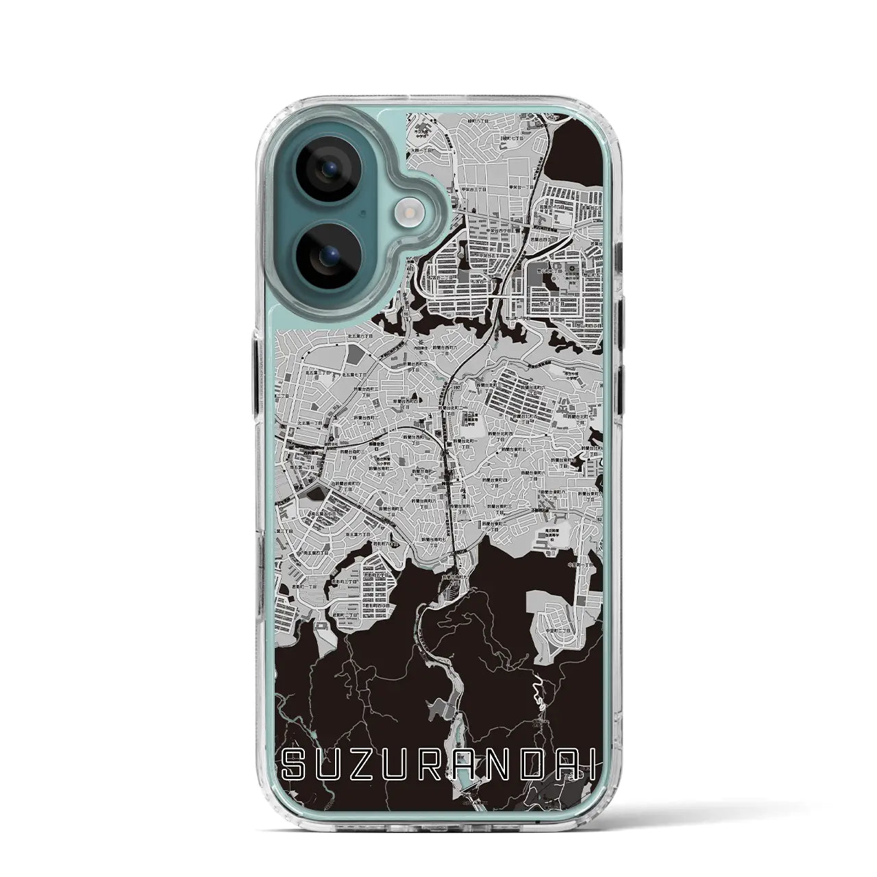 【鈴蘭台(兵庫県)】地図柄iPhoneケース(MagSafeタイプ)モノトーン・iPhone 16 Pro 用