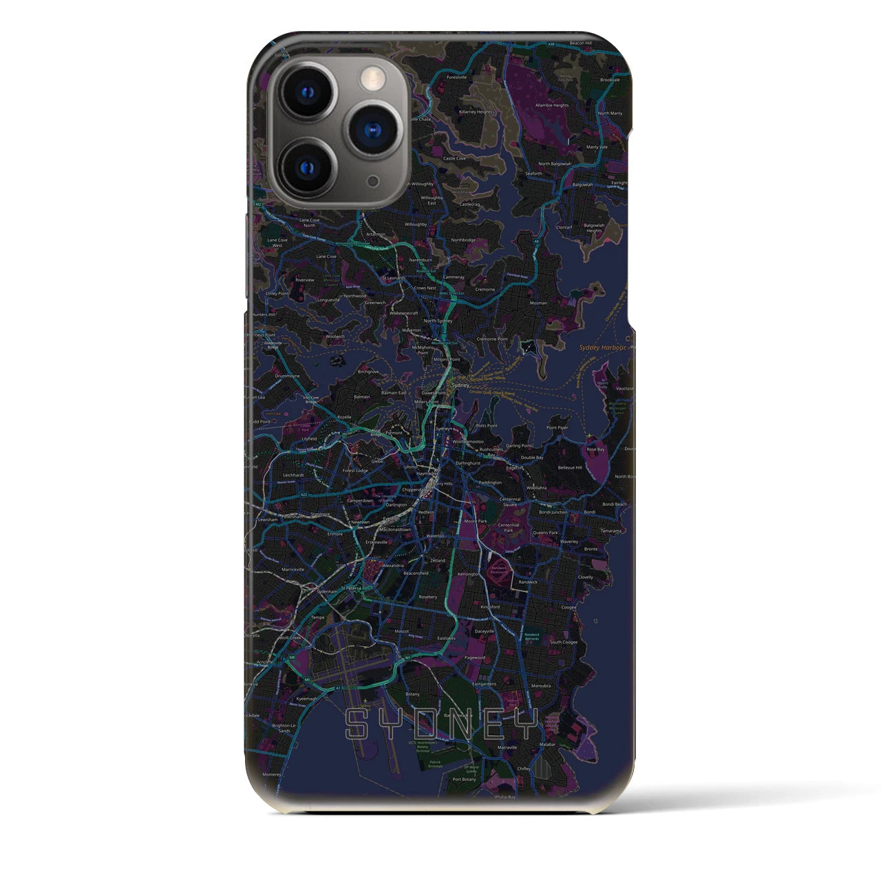 【シドニー(オーストラリア)】地図柄iPhoneケース(バックカバータイプ)