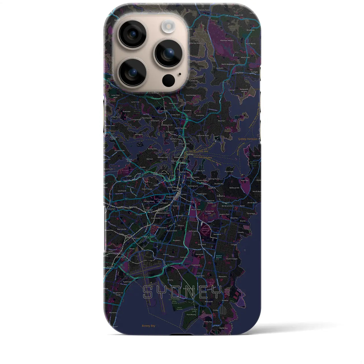【シドニー(オーストラリア)】地図柄iPhoneケース(バックカバータイプ)
