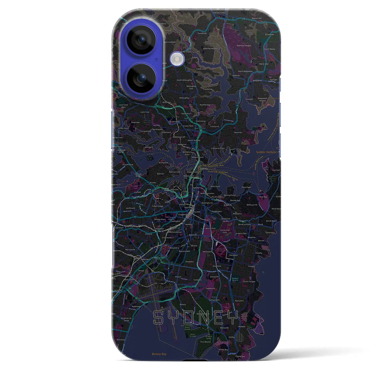 【シドニー(オーストラリア)】地図柄iPhoneケース(バックカバータイプ)