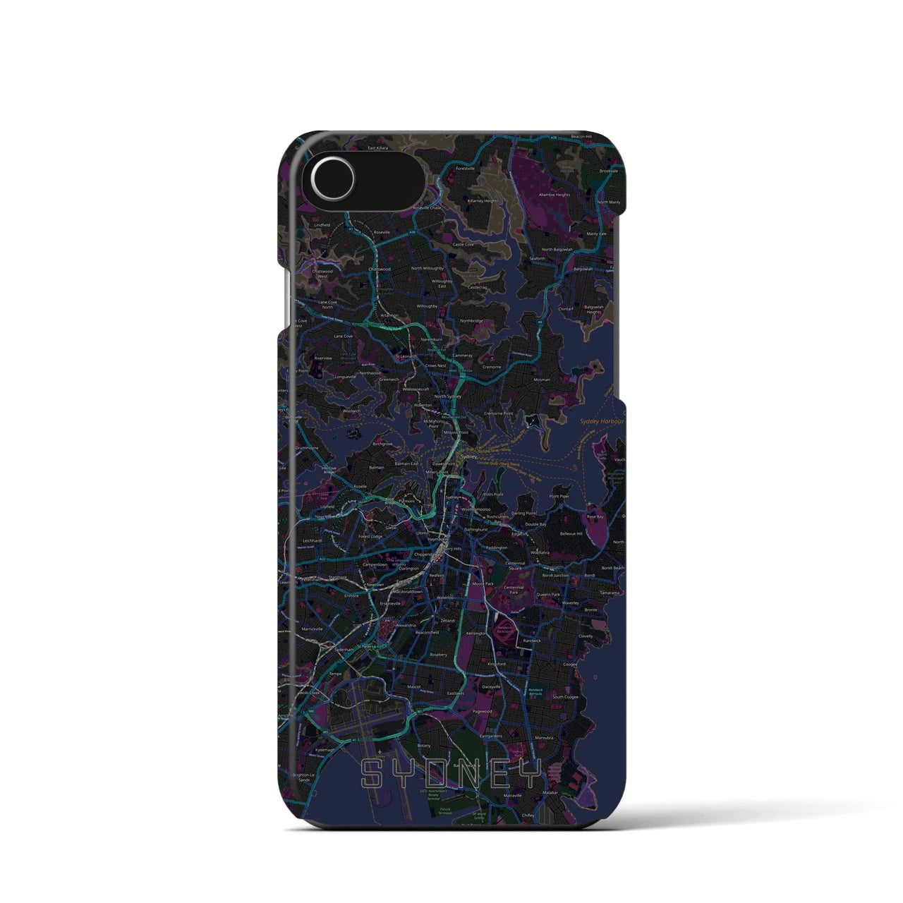 【シドニー(オーストラリア)】地図柄iPhoneケース(バックカバータイプ)