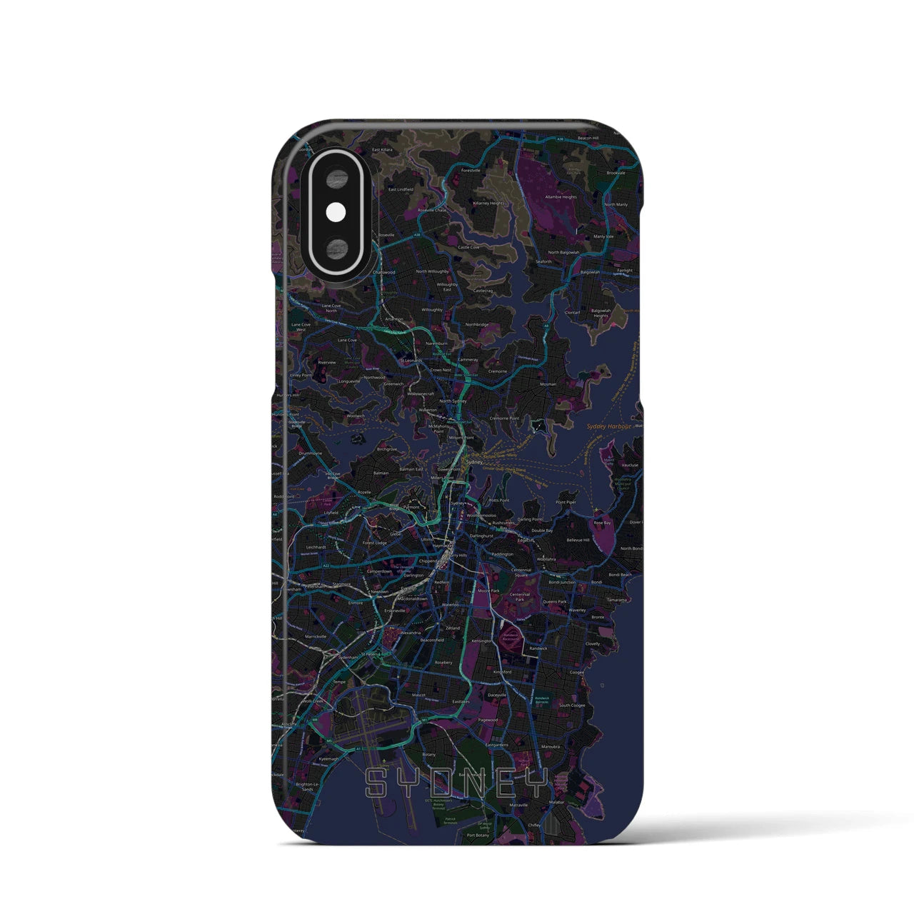【シドニー(オーストラリア)】地図柄iPhoneケース(バックカバータイプ)