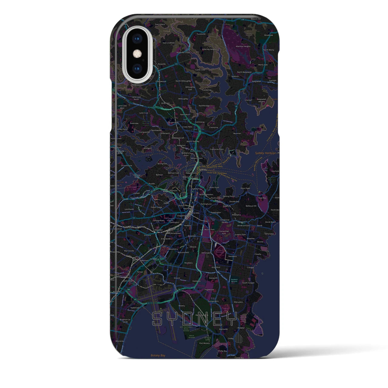 【シドニー(オーストラリア)】地図柄iPhoneケース(バックカバータイプ)