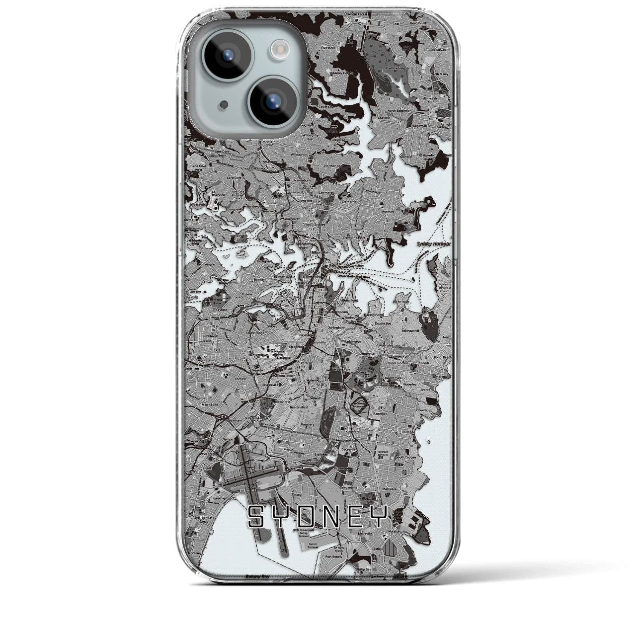 【シドニー(オーストラリア)】地図柄iPhoneケース(クリアタイプ)