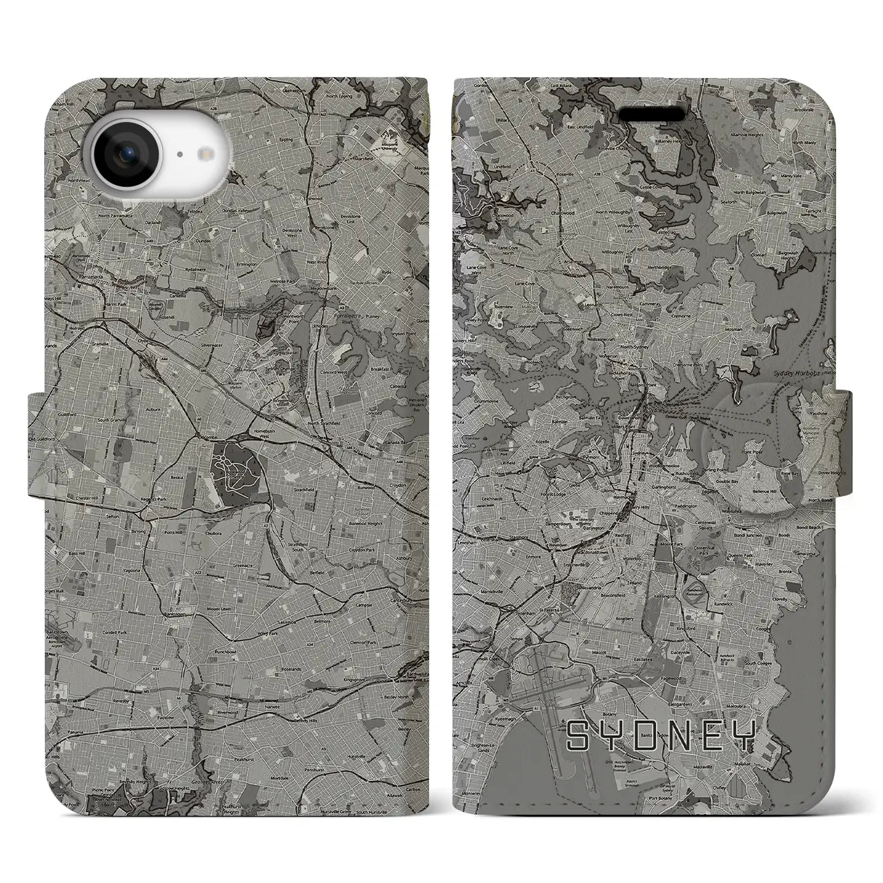 【シドニー(オーストラリア)】地図柄iPhoneケース(手帳タイプ)