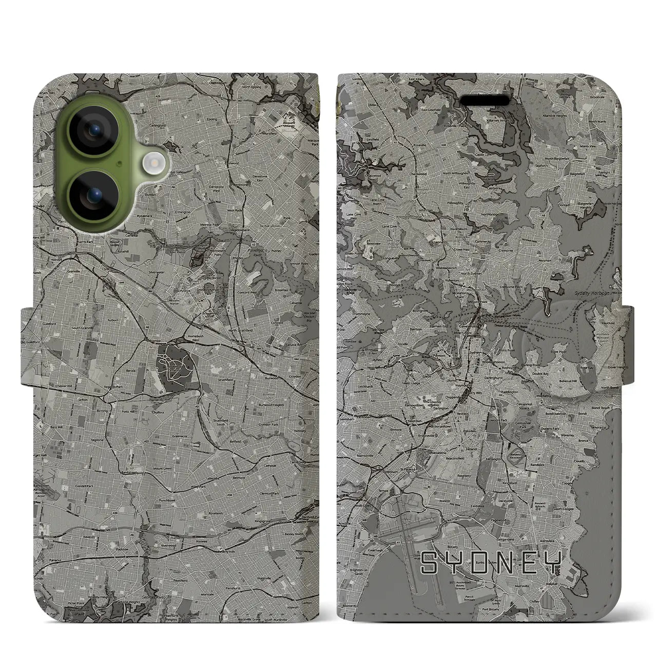 【シドニー(オーストラリア)】地図柄iPhoneケース(手帳タイプ)