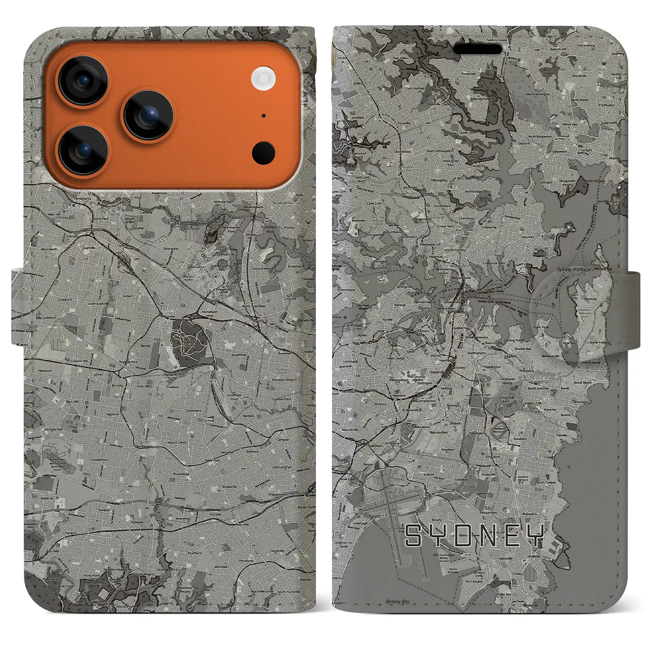 【シドニー(オーストラリア)】地図柄iPhoneケース(手帳タイプ)