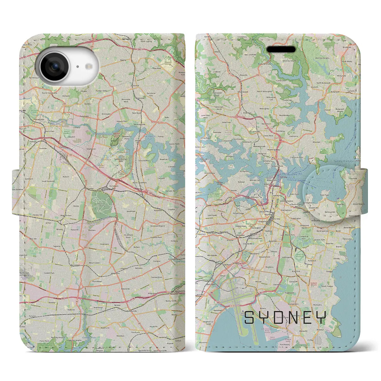 【シドニー(オーストラリア)】地図柄iPhoneケース(手帳タイプ)