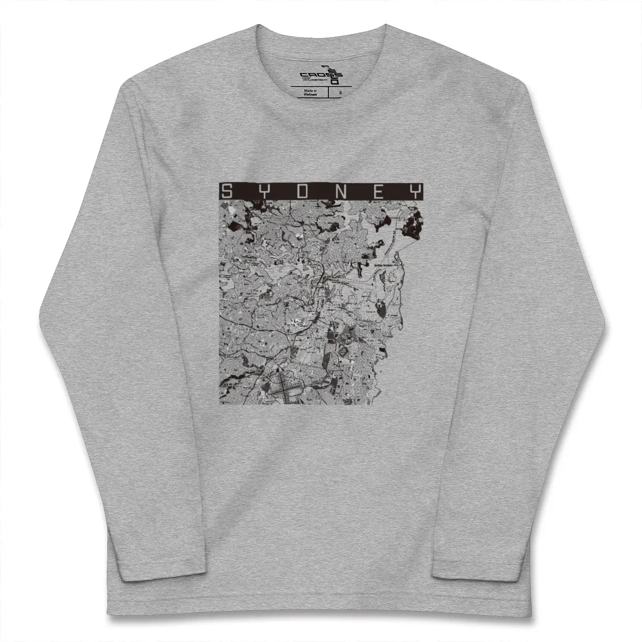 シドニー（オーストラリア）】地図柄ロングスリーブTシャツ – クロス