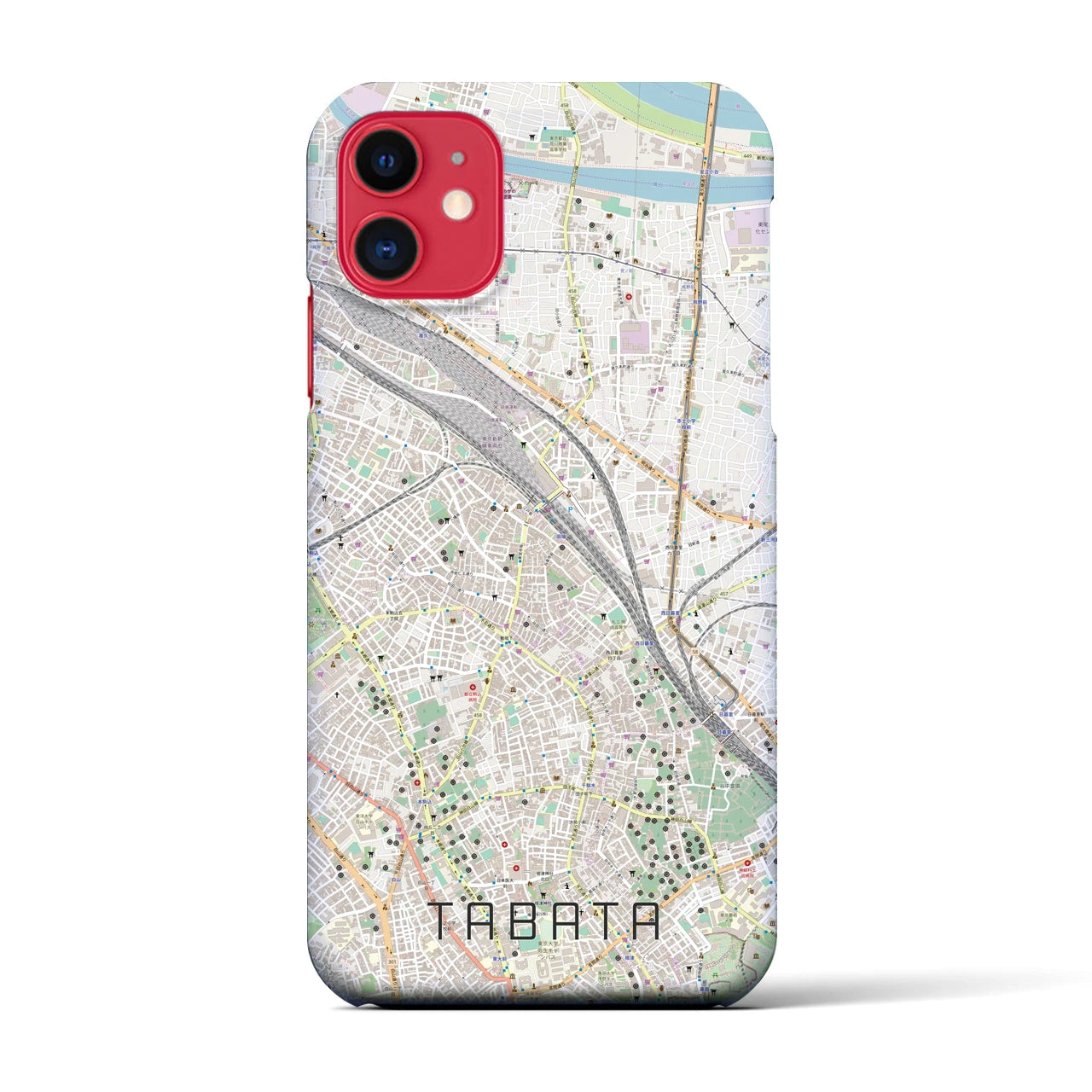 【田端(東京都)】地図柄iPhoneケース(バックカバータイプ)