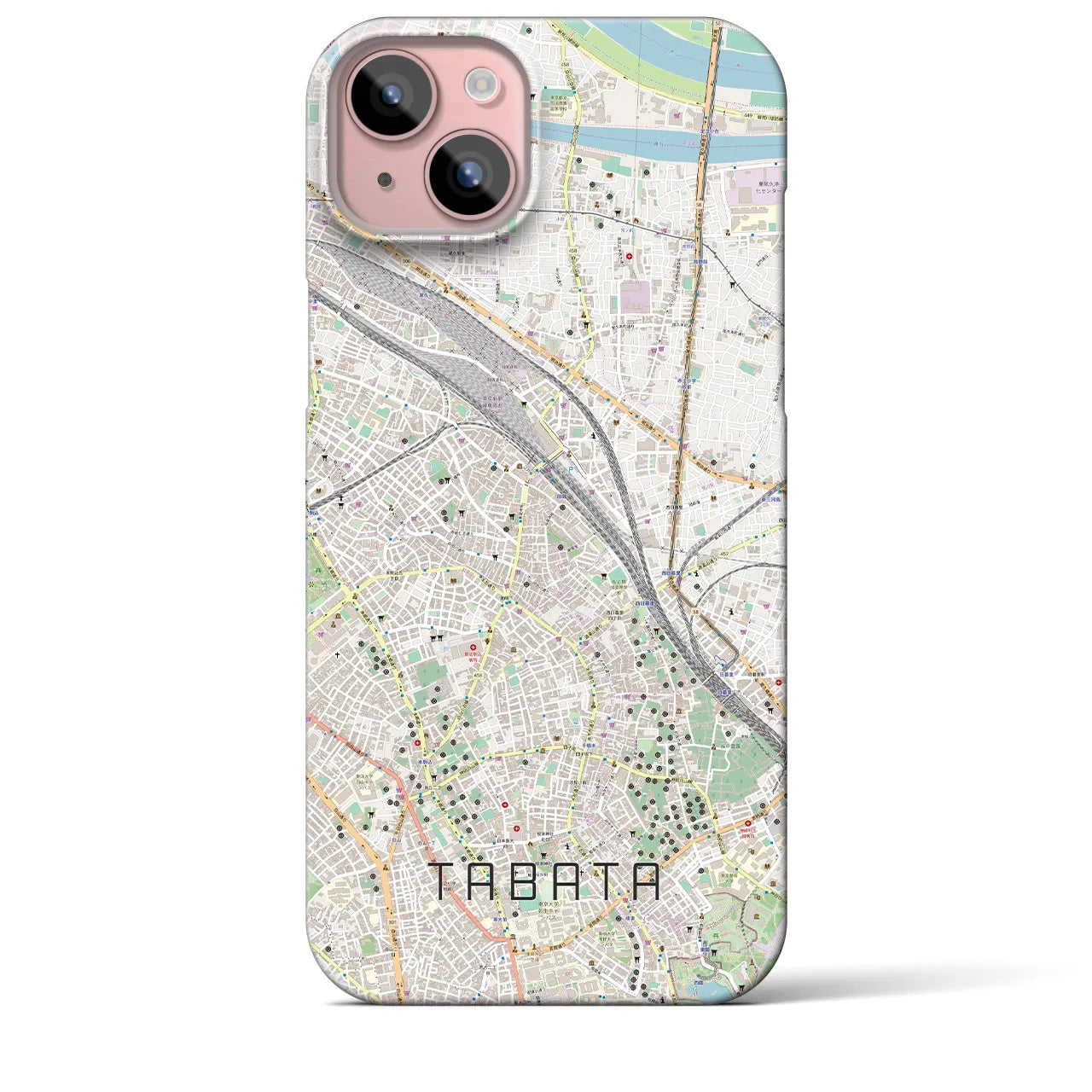 【田端(東京都)】地図柄iPhoneケース(バックカバータイプ)