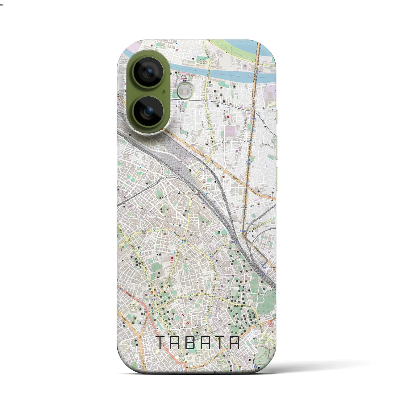 【田端(東京都)】地図柄iPhoneケース(バックカバータイプ)ブラック・iPhone 17 Pro Max 用