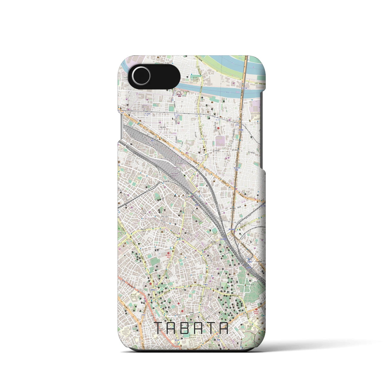 【田端(東京都)】地図柄iPhoneケース(バックカバータイプ)