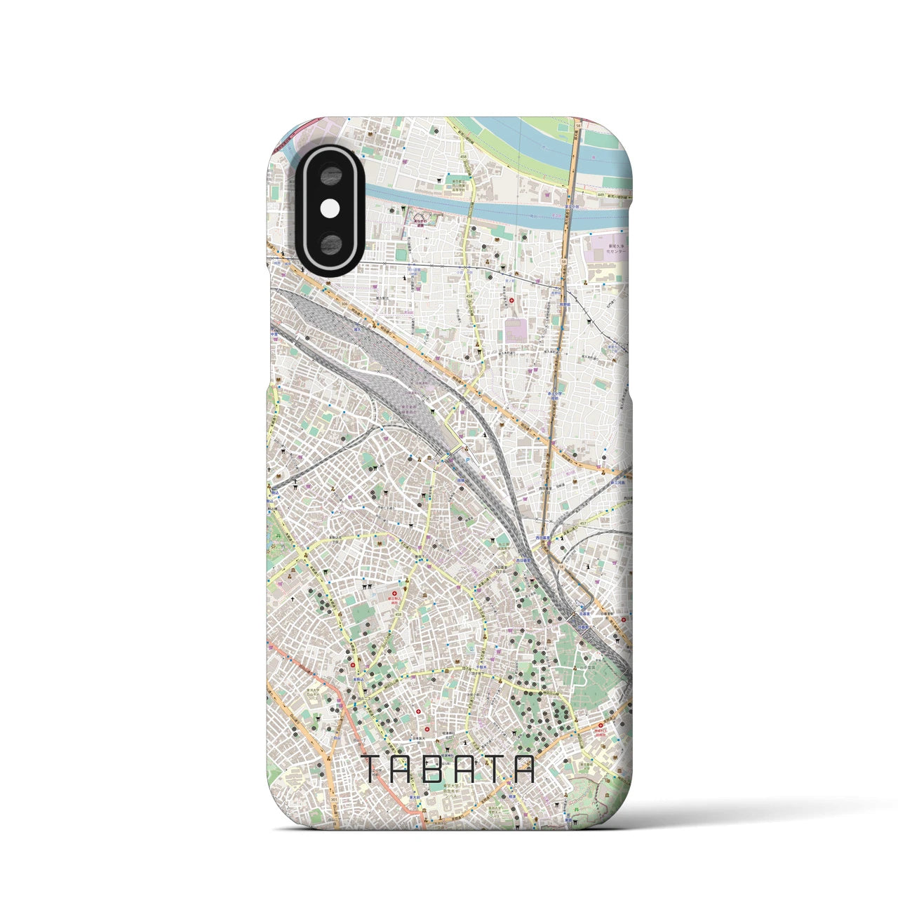 【田端(東京都)】地図柄iPhoneケース(バックカバータイプ)