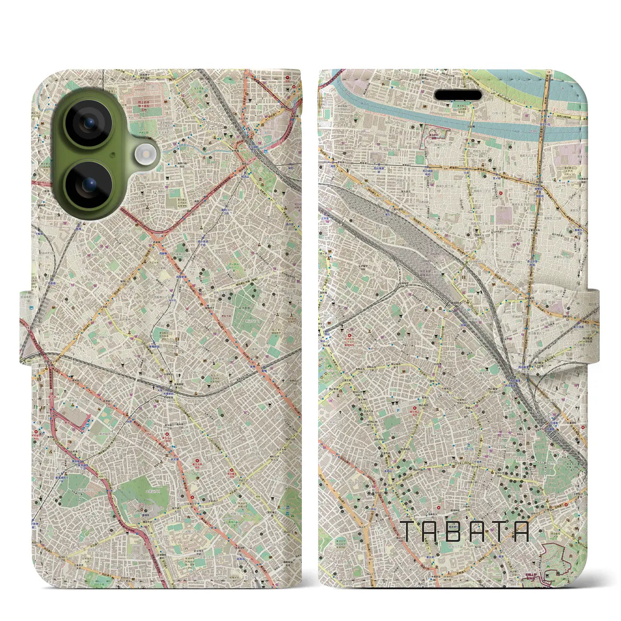 【田端(東京都)】地図柄iPhoneケース(手帳タイプ)