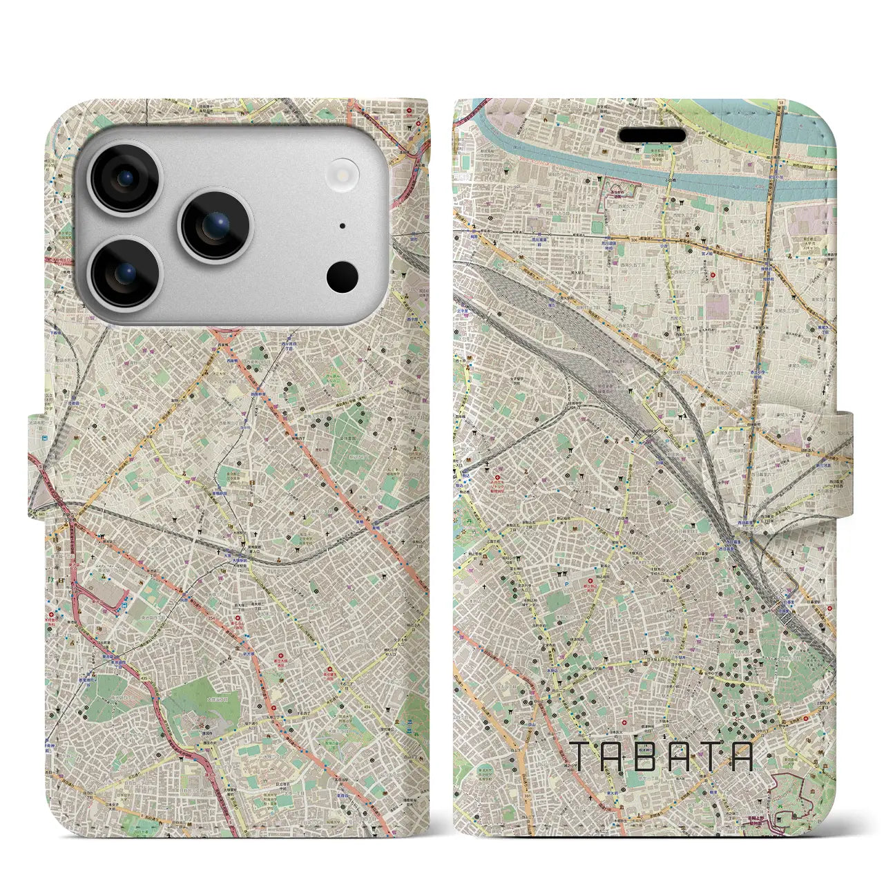 【田端(東京都)】地図柄iPhoneケース(手帳タイプ)