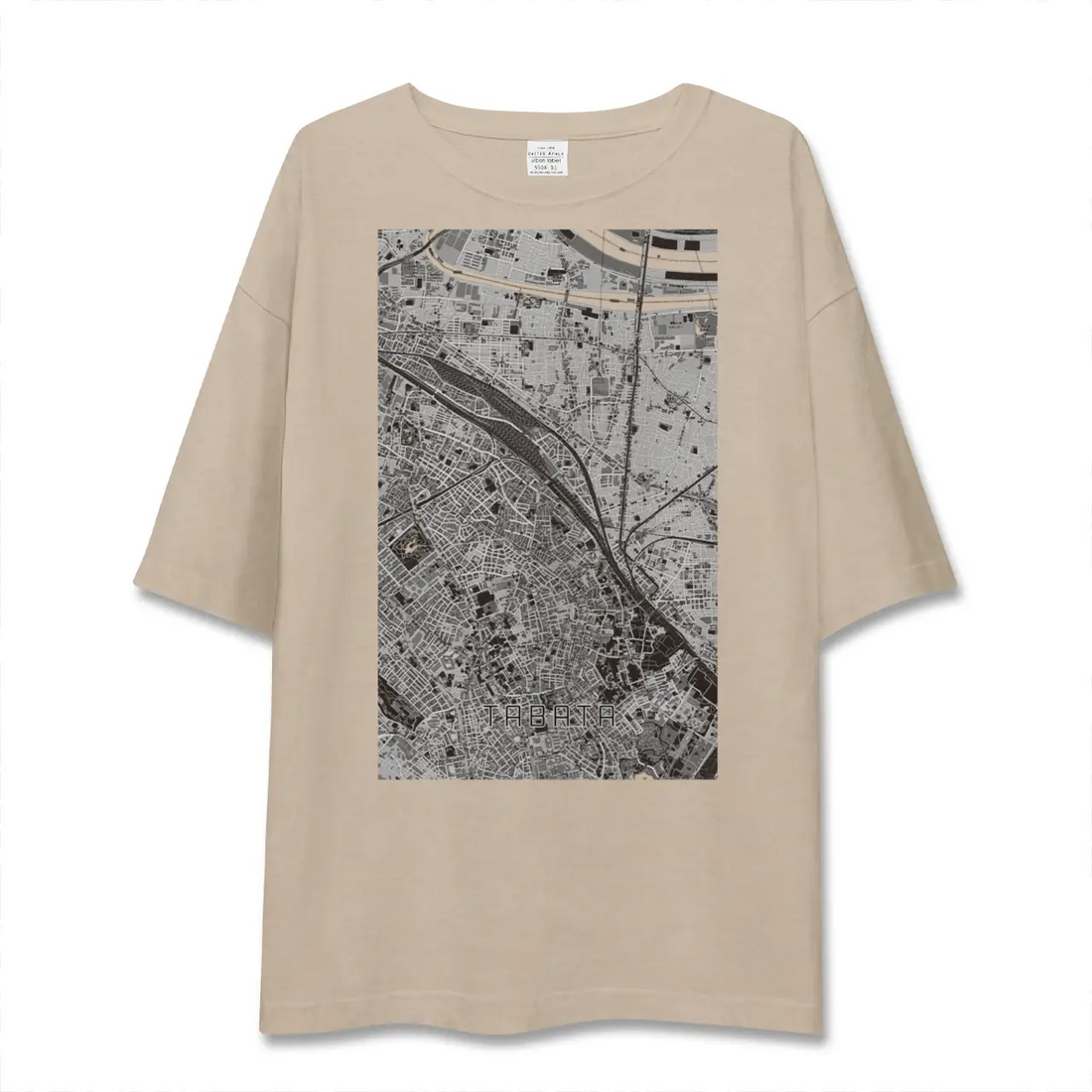 【田端(東京都)】地図柄ビッグシルエットTシャツ