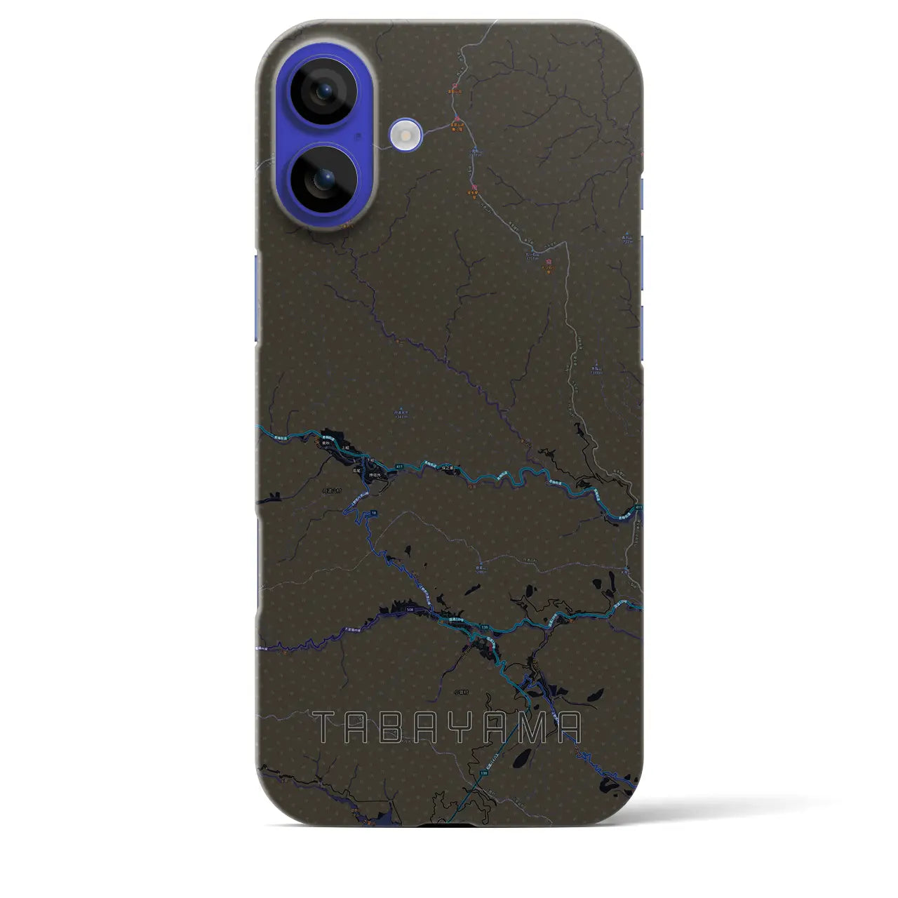 【丹波山(山梨県)】地図柄iPhoneケース(バックカバータイプ)
