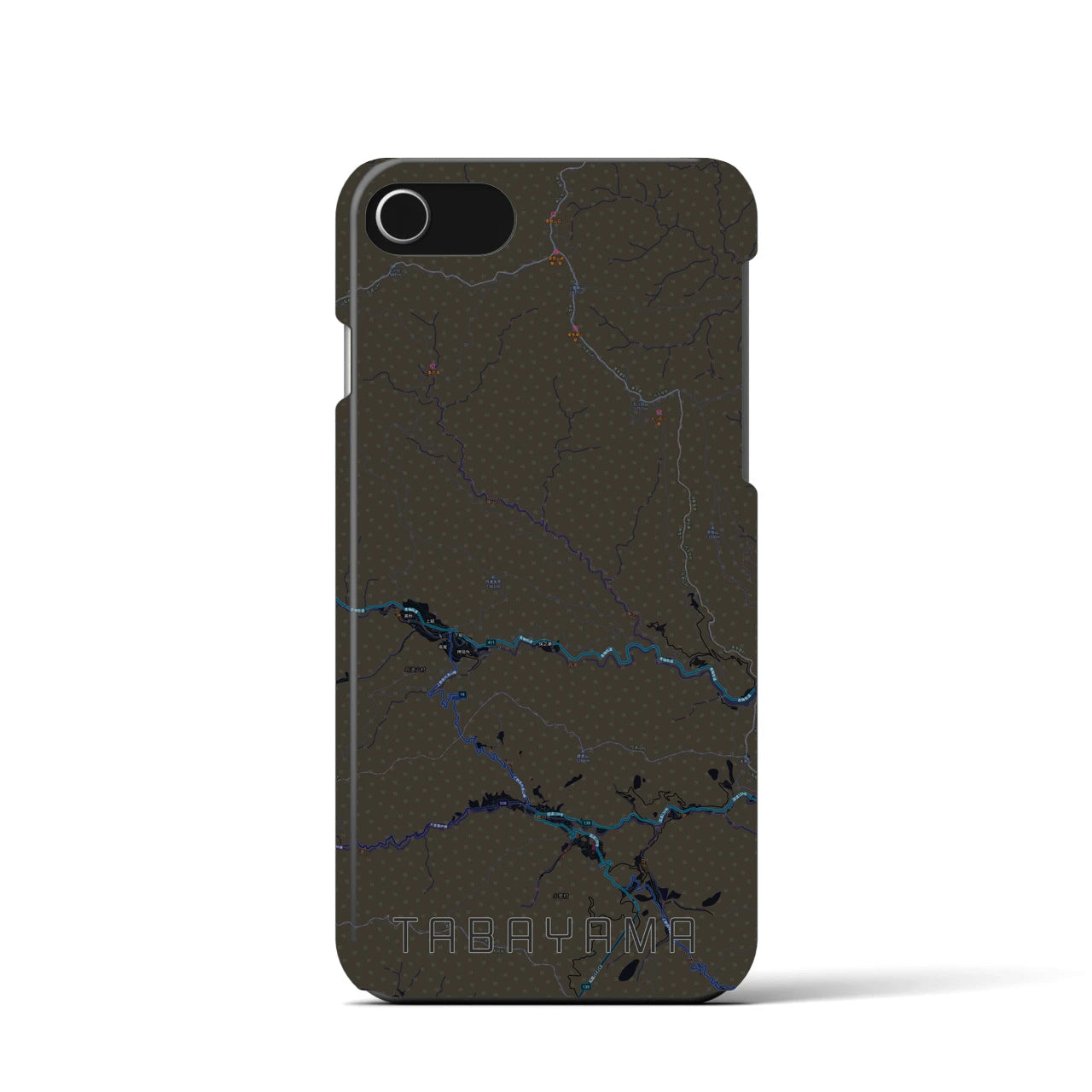 【丹波山(山梨県)】地図柄iPhoneケース(バックカバータイプ)