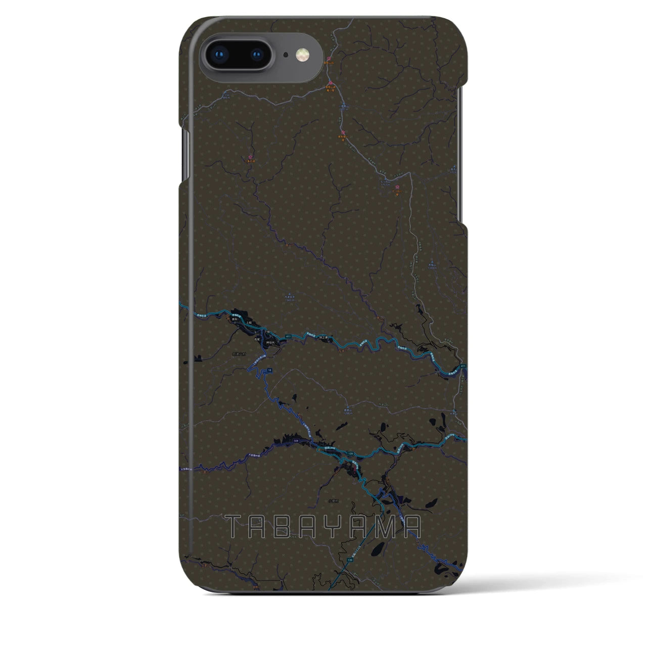 【丹波山(山梨県)】地図柄iPhoneケース(バックカバータイプ)