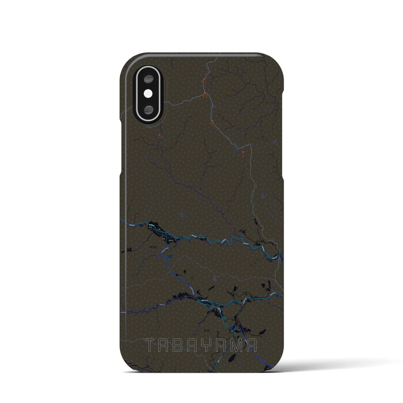 【丹波山(山梨県)】地図柄iPhoneケース(バックカバータイプ)