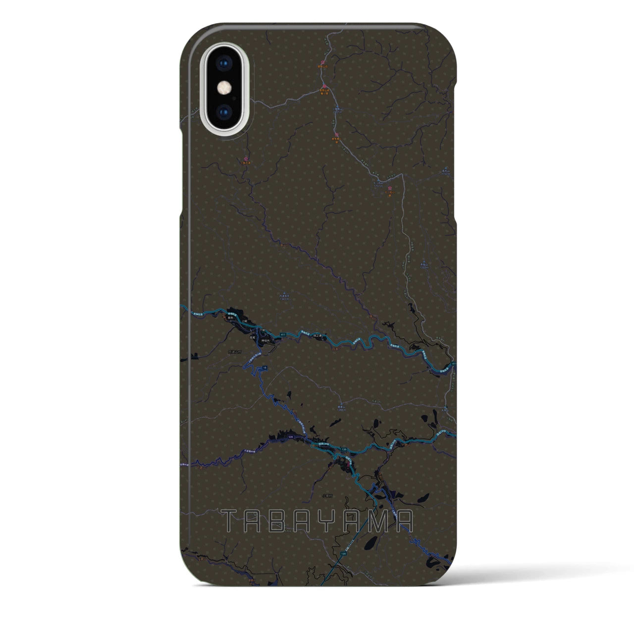 【丹波山(山梨県)】地図柄iPhoneケース(バックカバータイプ)