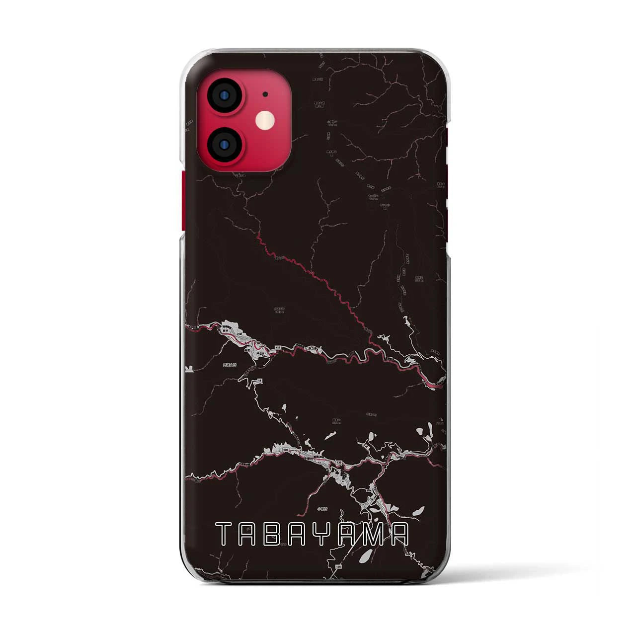 【丹波山(山梨県)】地図柄iPhoneケース(クリアタイプ)モノトーン・iPhone 11 用