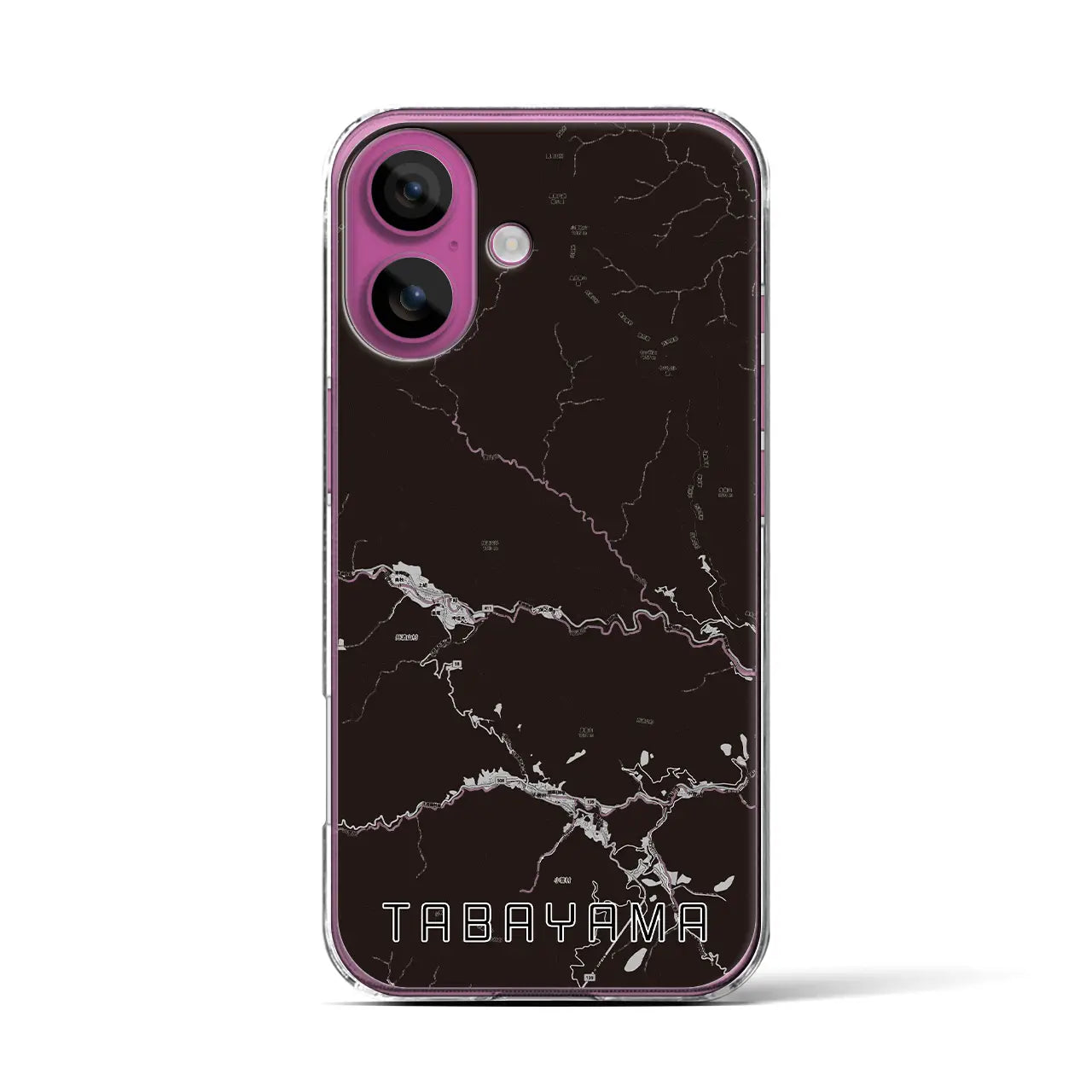 【丹波山(山梨県)】地図柄iPhoneケース(クリアタイプ)モノトーン・iPhone 16 Pro 用