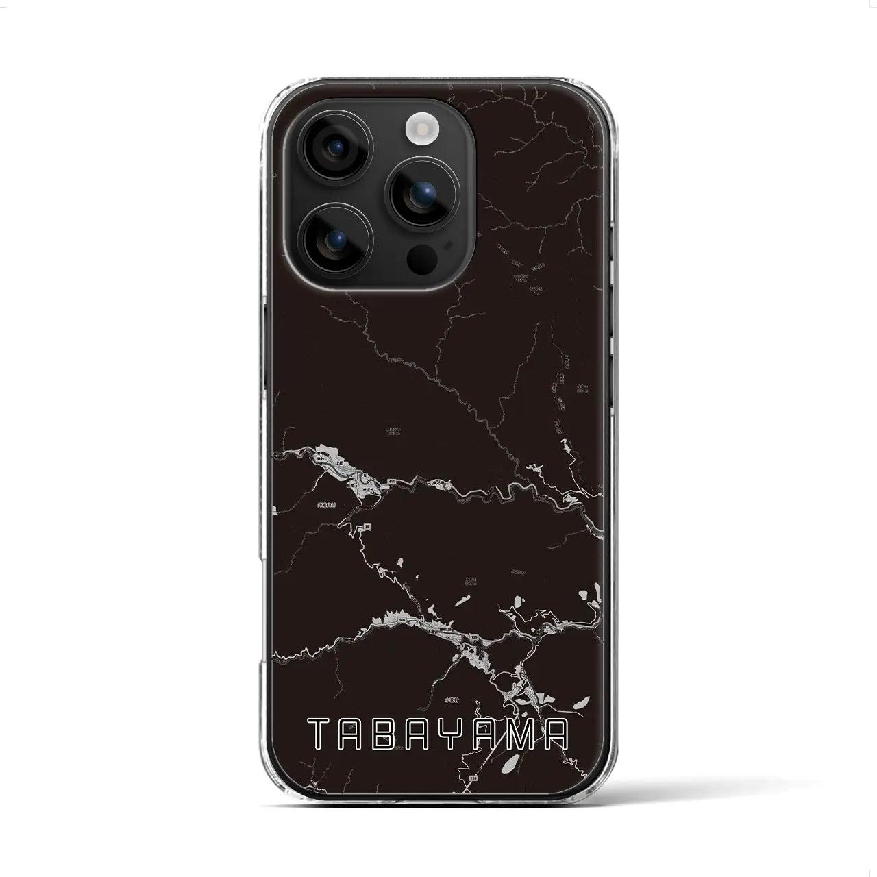 【丹波山(山梨県)】地図柄iPhoneケース(クリアタイプ)モノトーン・iPhone 16 用