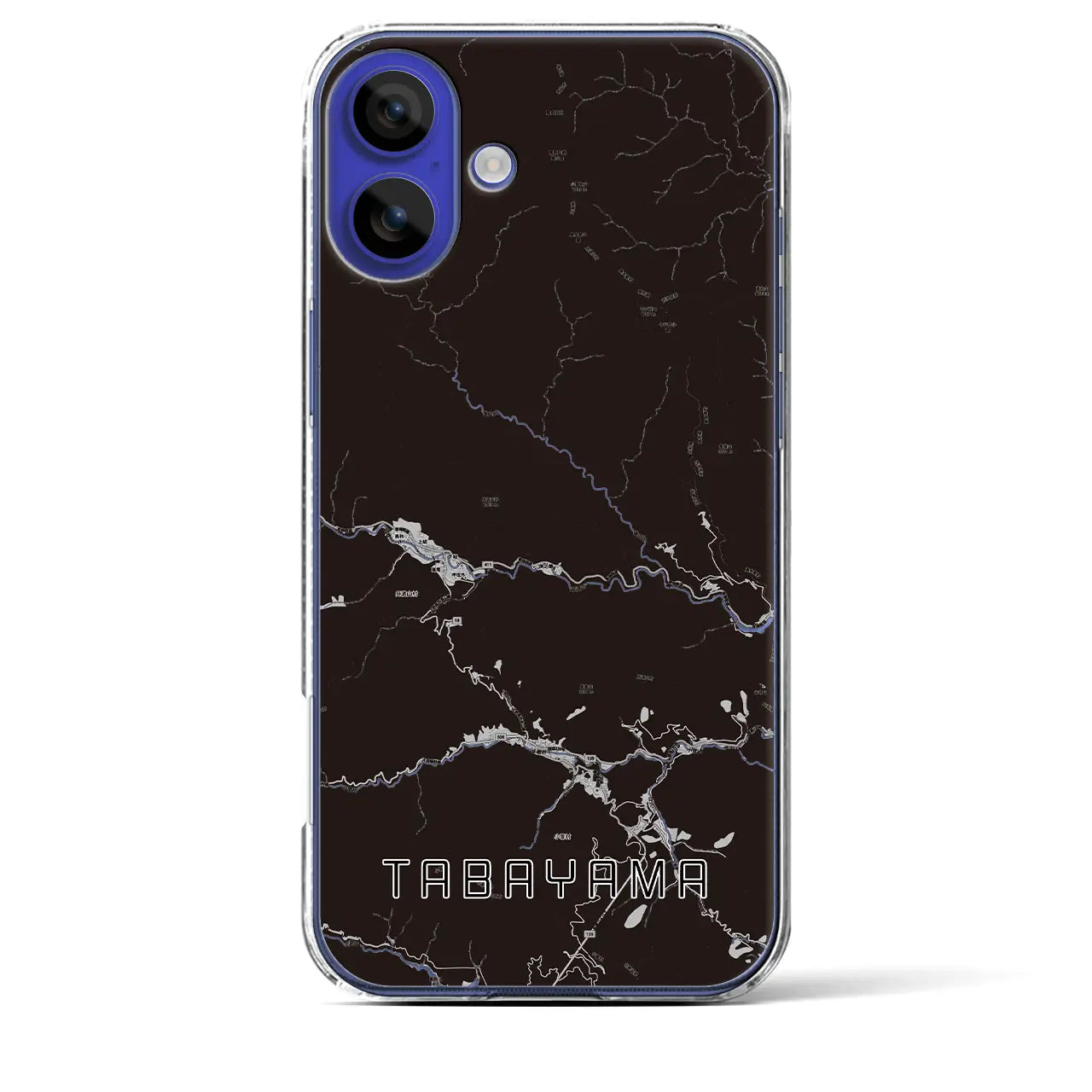 【丹波山(山梨県)】地図柄iPhoneケース(クリアタイプ)モノトーン・iPhone 16 Pro Max 用