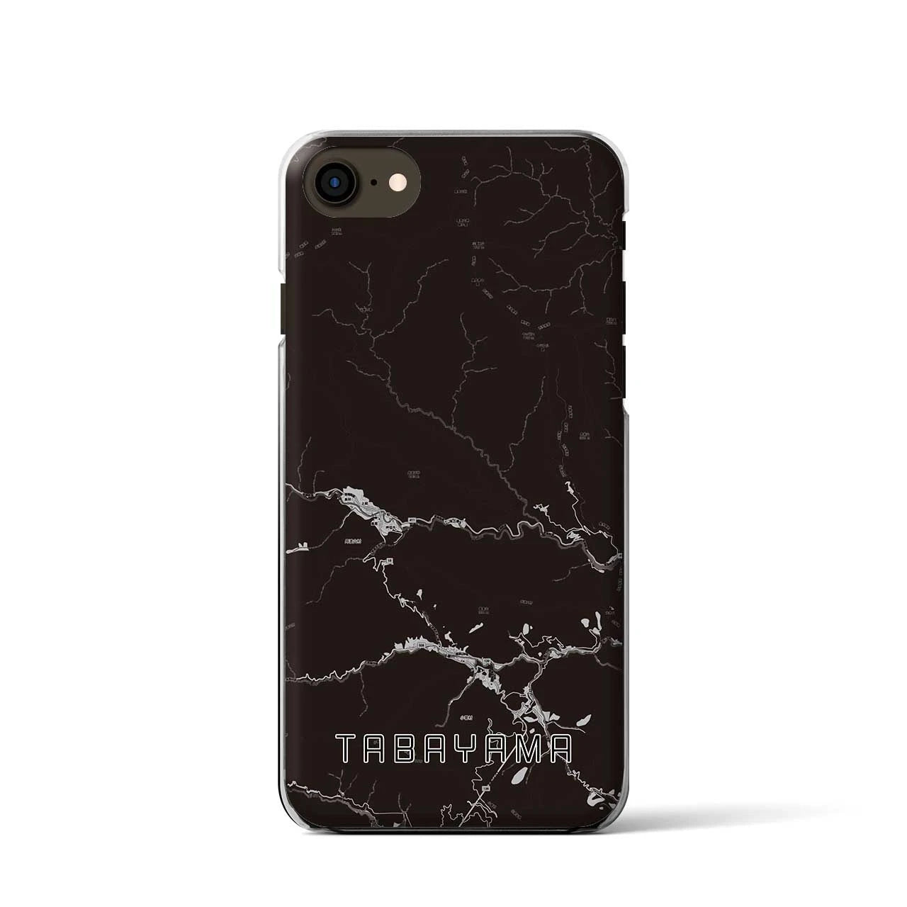 【丹波山(山梨県)】地図柄iPhoneケース(クリアタイプ)モノトーン・iPhone SE(第3 / 第2世代) / 8 / 7 / 6s / 6 用