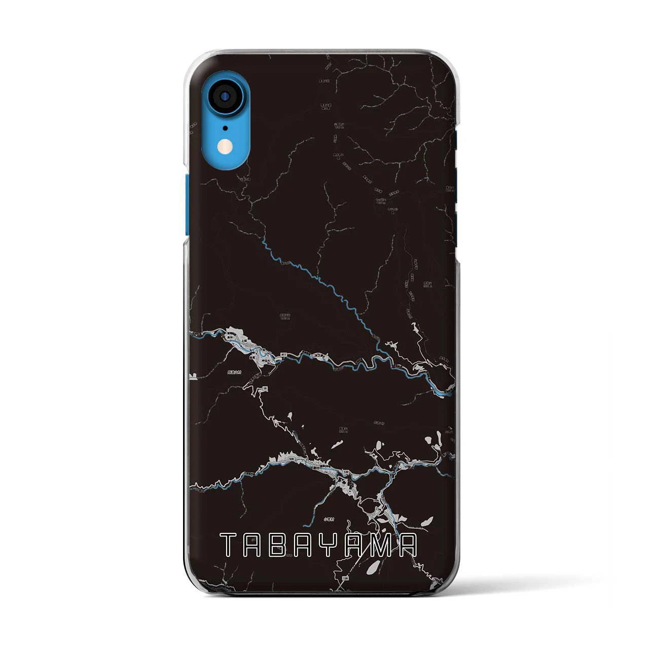 【丹波山(山梨県)】地図柄iPhoneケース(クリアタイプ)モノトーン・iPhone XR 用