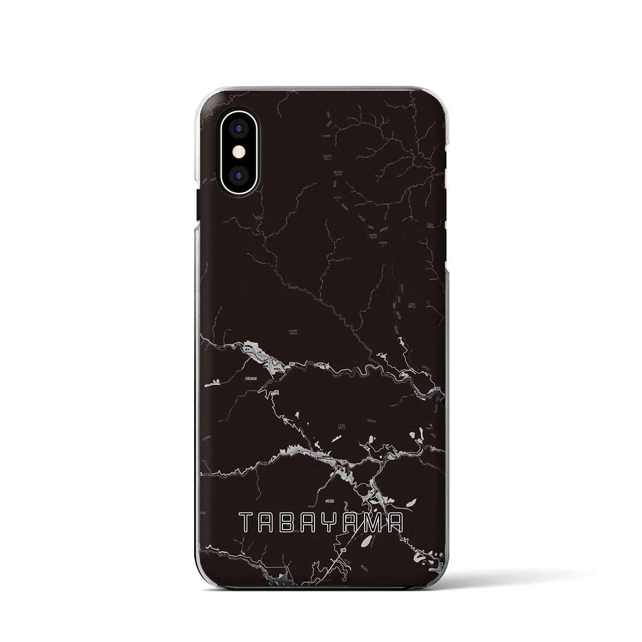 【丹波山(山梨県)】地図柄iPhoneケース(クリアタイプ)モノトーン・iPhone XS / X 用