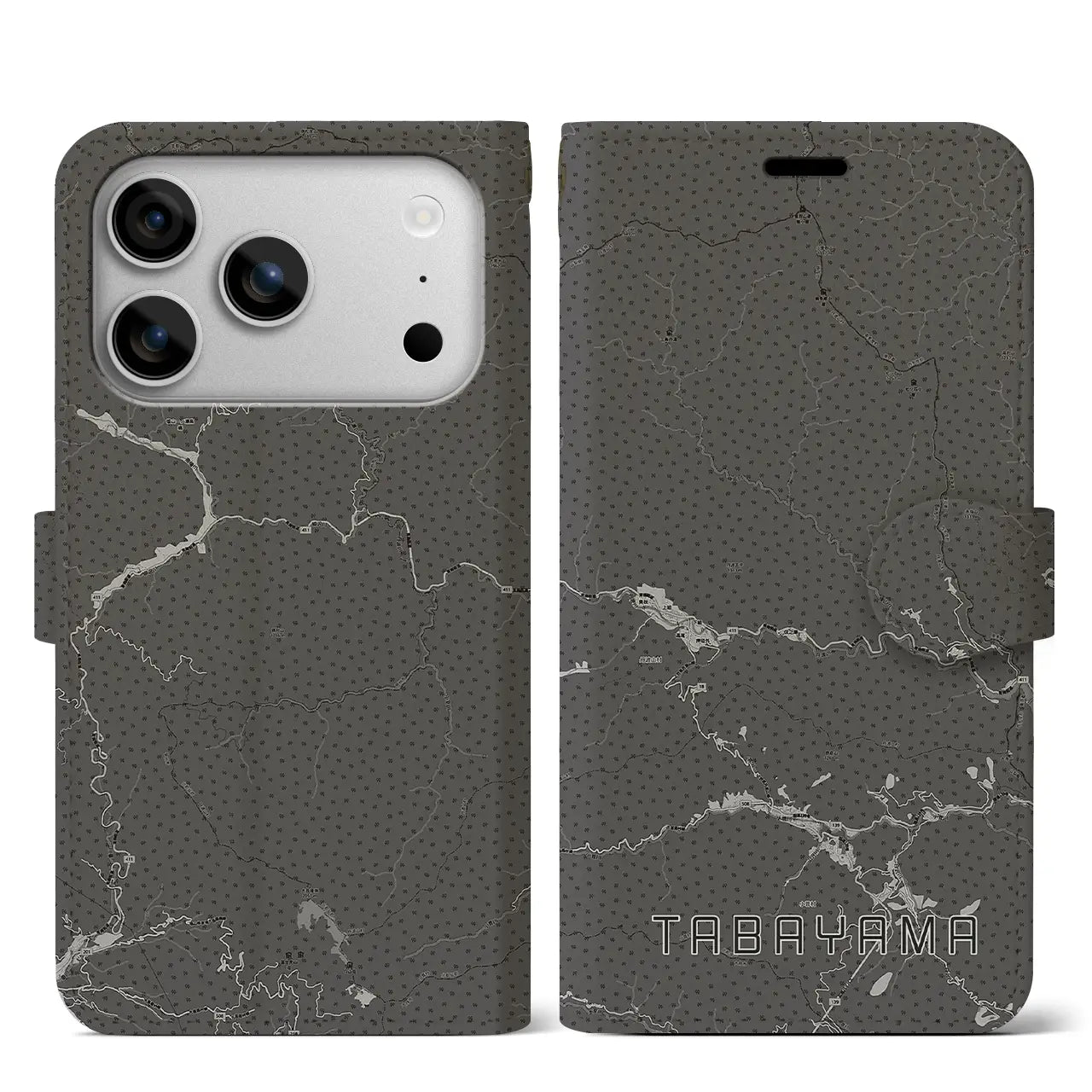 【丹波山(山梨県)】地図柄iPhoneケース(手帳タイプ)