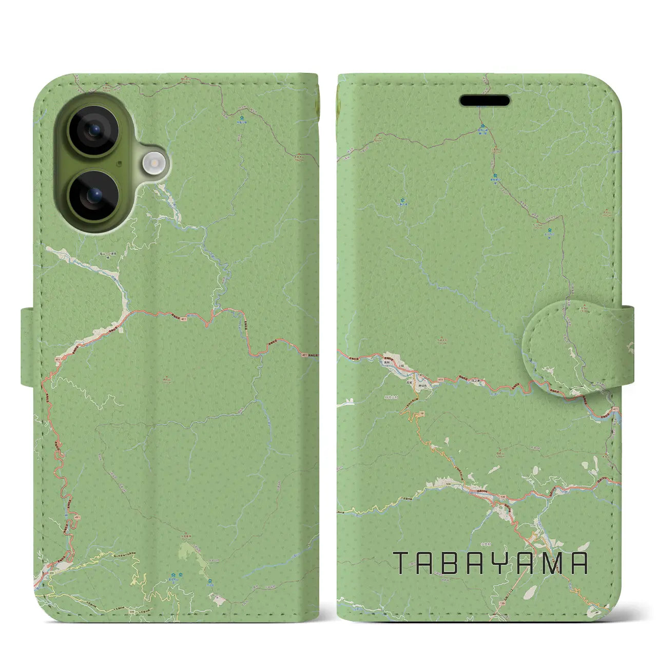 【丹波山(山梨県)】地図柄iPhoneケース(手帳タイプ)